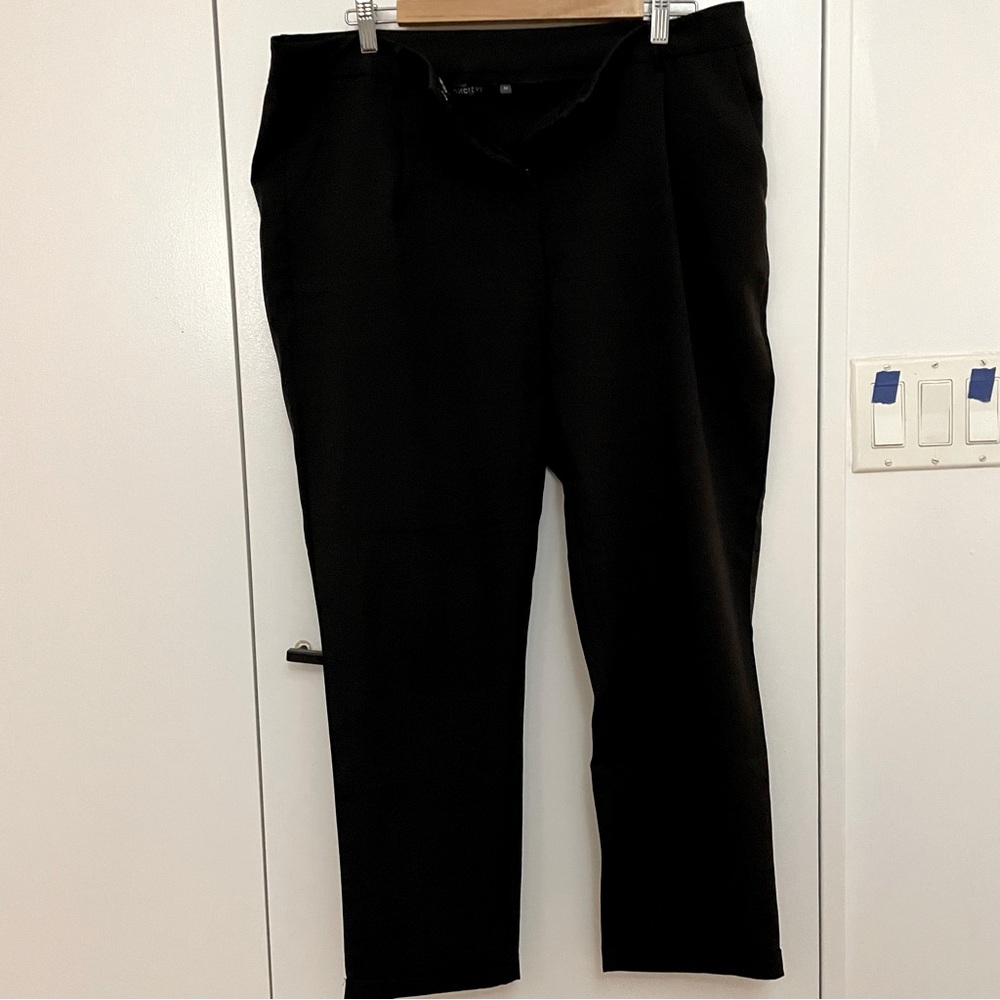 Women Black Work Trousers / Slacks - Mid Rise - Straight Fit